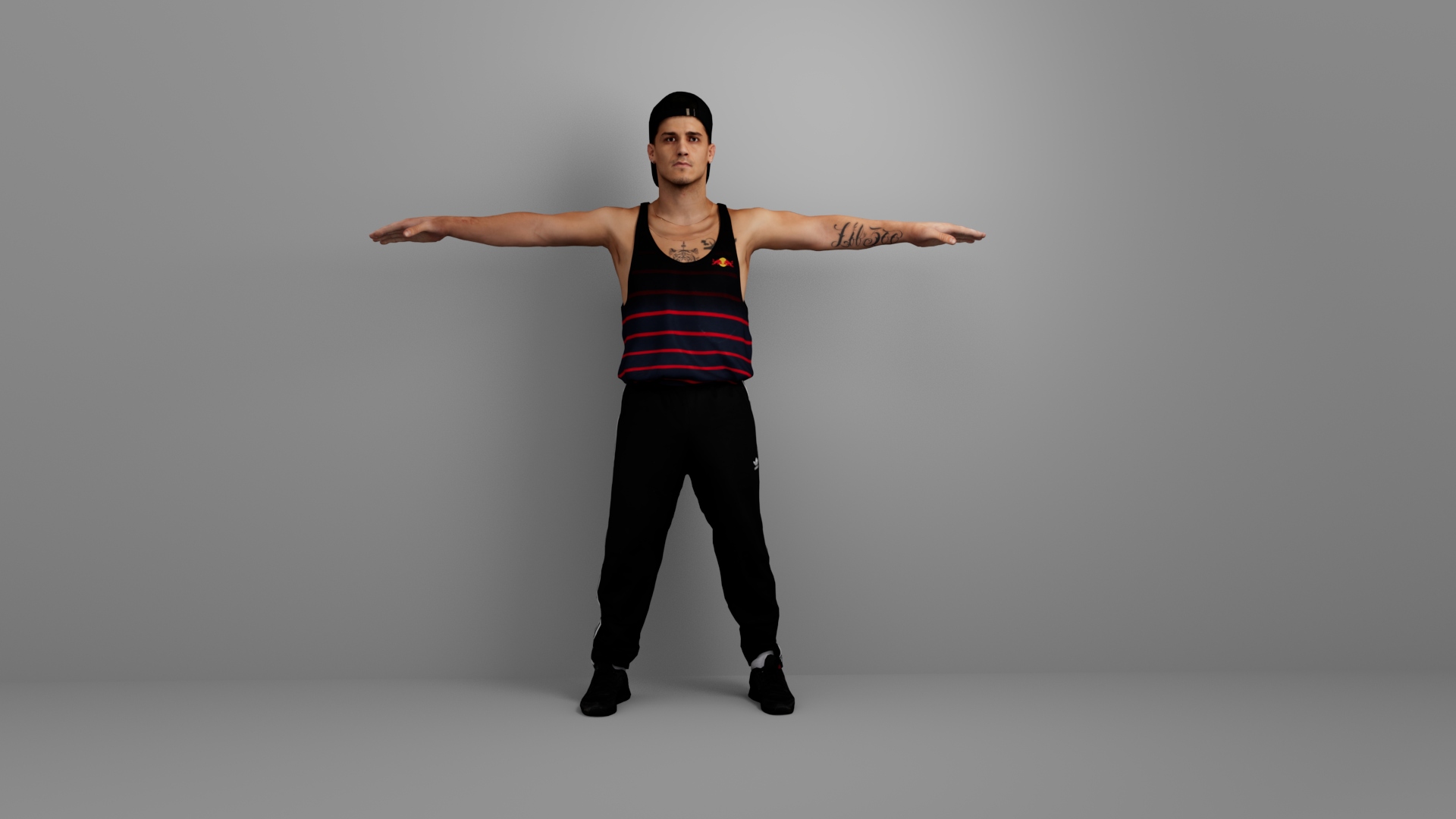 3D Body Scanning. Dancer 3D Scanned in T-pose.