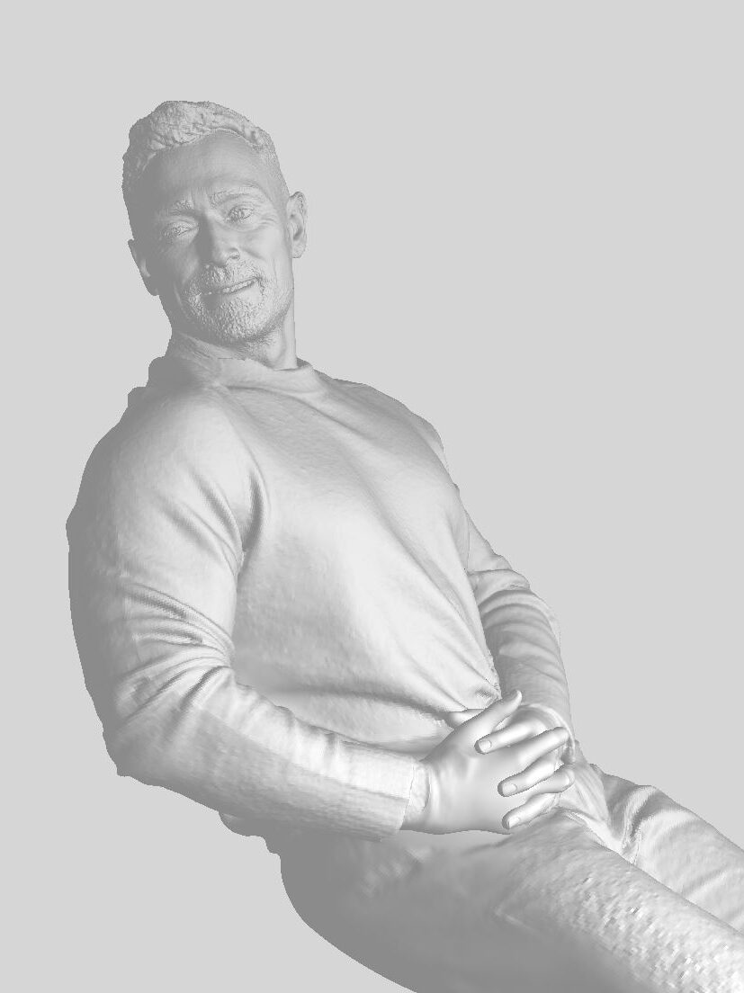 Creative Poses. Full 3D Body scan of adult male chatting. 3D Scanned at Repronauts' photogrammetry studio, London, UK. 