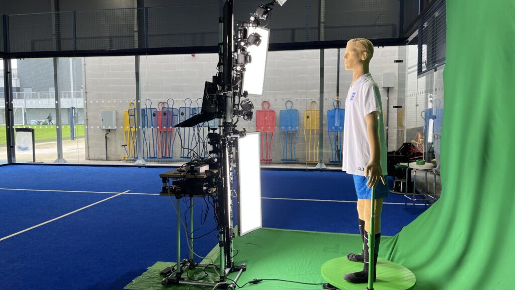Mobile 3D Scanning. Repronauts mobile photogrammetry 3D Scanning rig setup at Man City FC training ground.