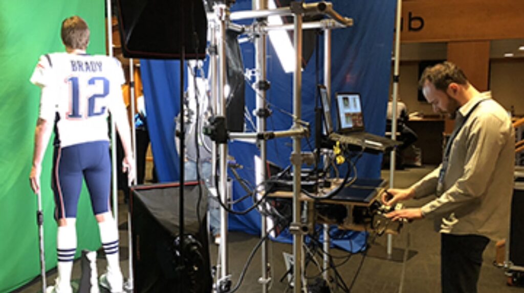 Mobile 3D Body Scanning. Repronauts 3D Scanning rig in operation at the Superbowl.