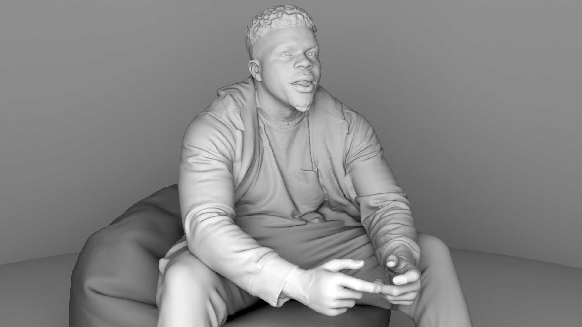 Creative Poses. Full body 3D Scan of a gamer. 3D Scanned by Repronauts, London, UK.